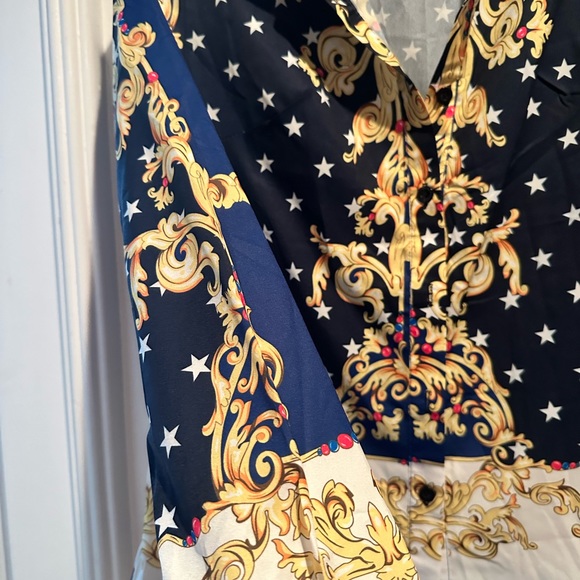 Gorgeous blouse top blogger favorite camisole Barock ornaments gold stripes - Picture 4 of 7